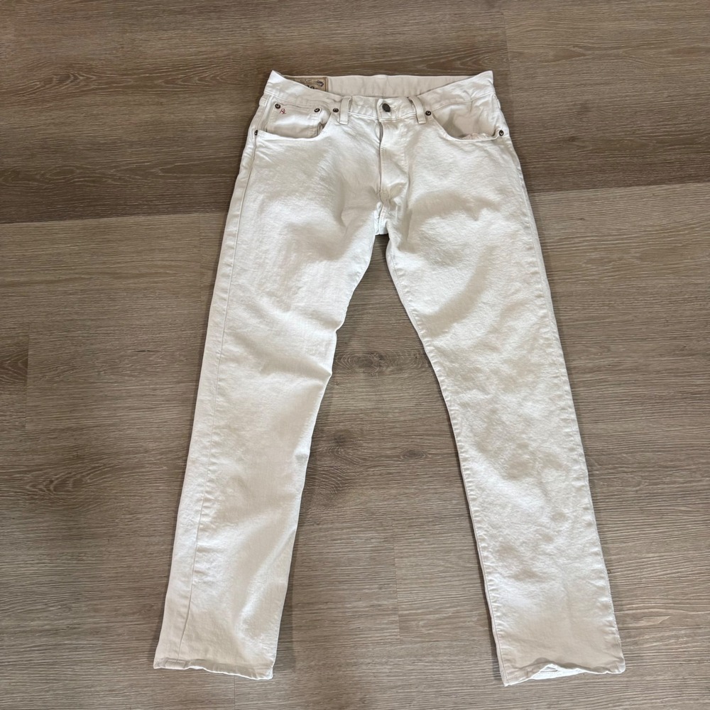 Polo Ralph Lauren Hampton Straight Jeans Mens 32x30 White Denim Stretch - Picture 2 of 8